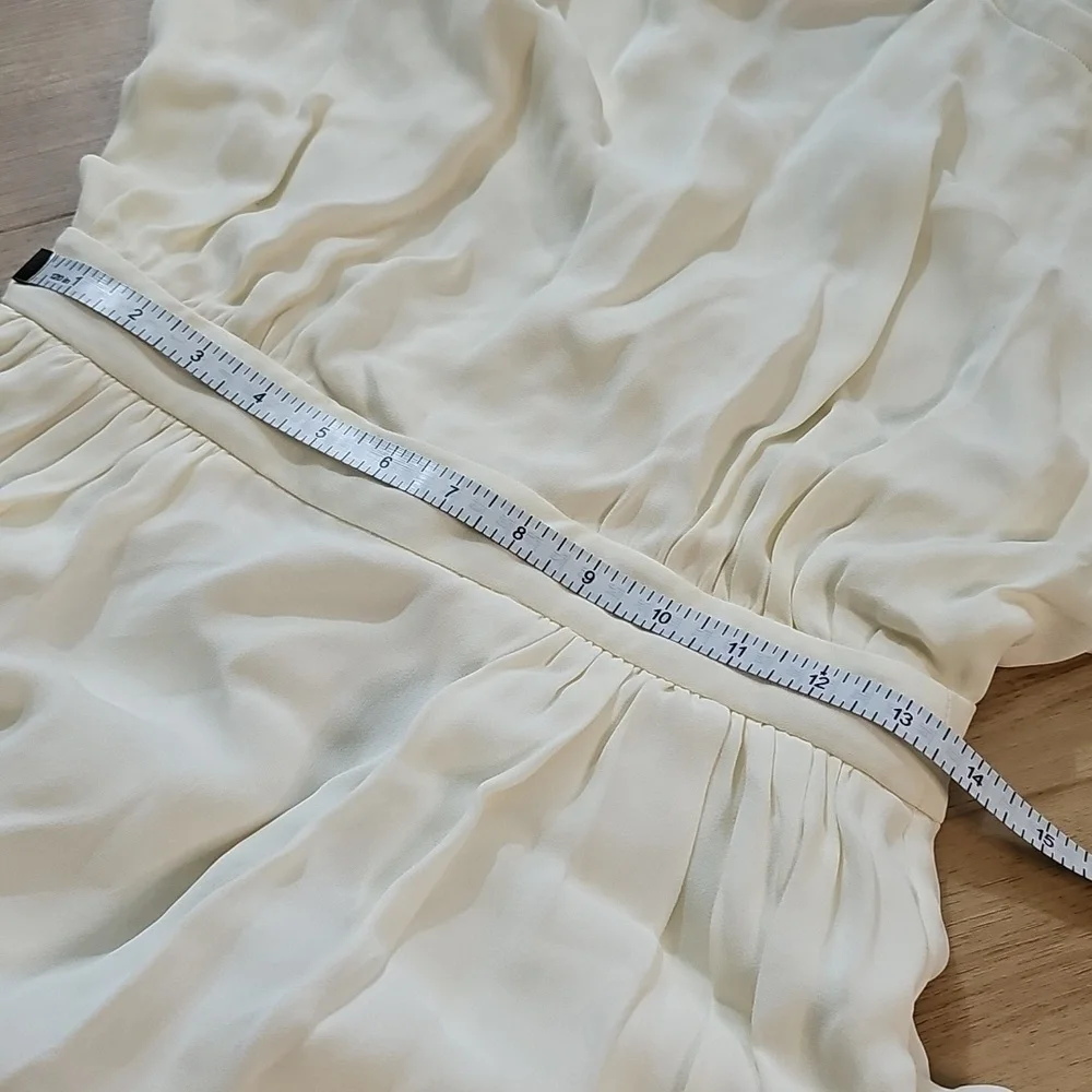 Tory Burch‎ Evalene Ivory Leaf Cold Shoulder Maxi Dress Size 4